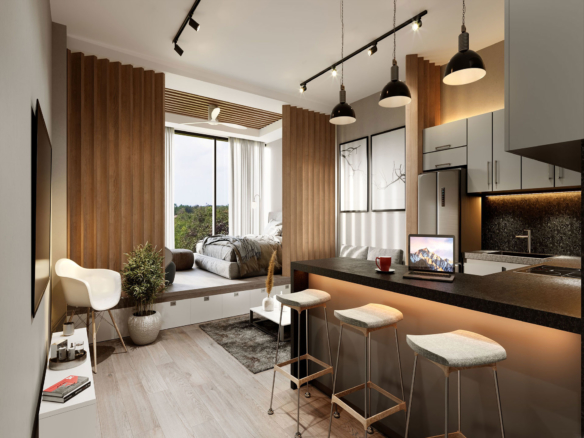Single 1 Residences Cocina Habitación