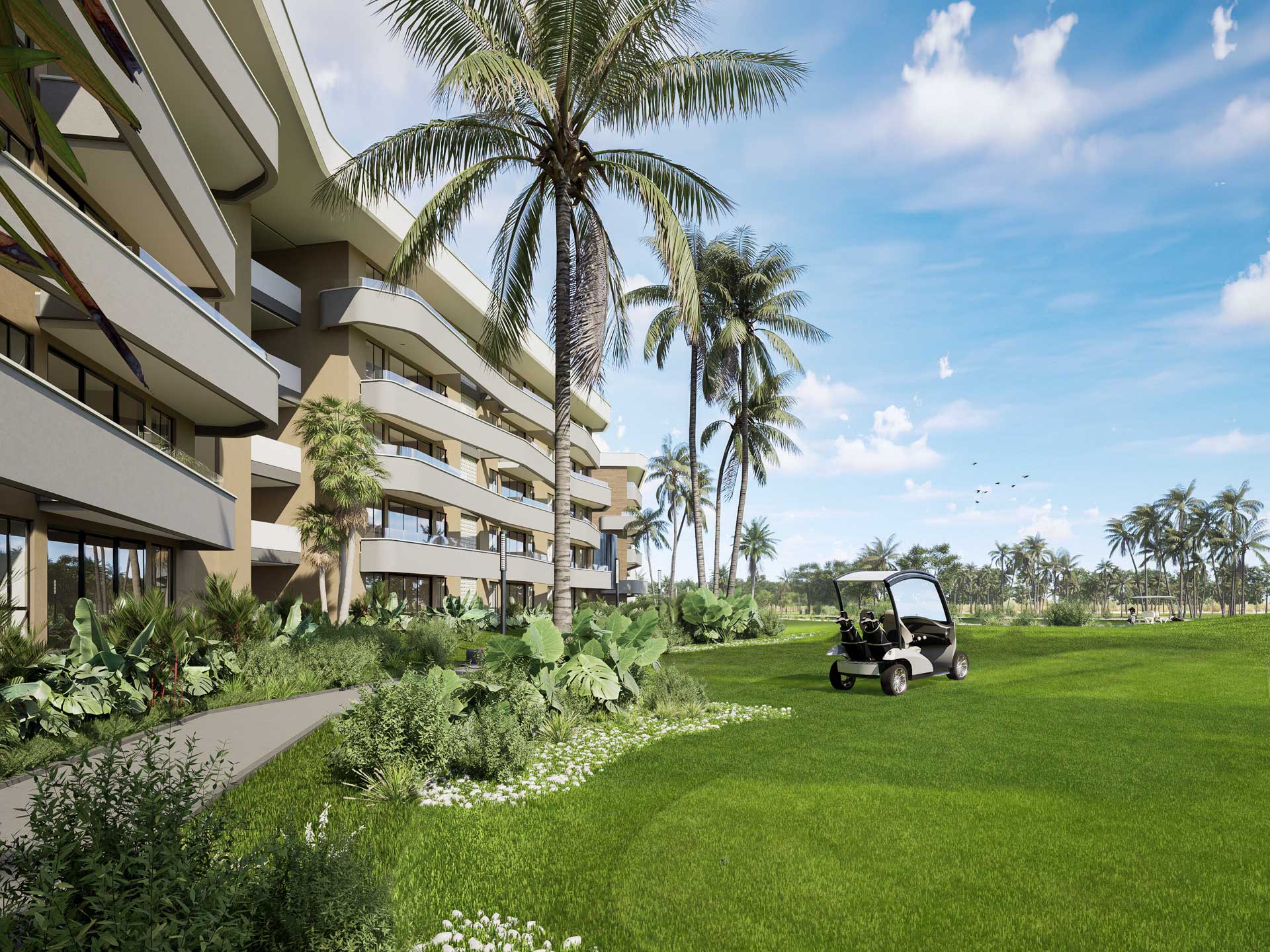 Apartamentos Palm View Bávaro, vista al golf